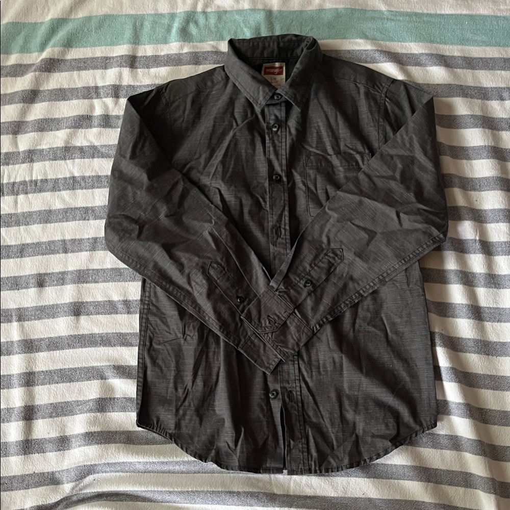 Wrangler Kids Dark Gray Button Down Shirt
